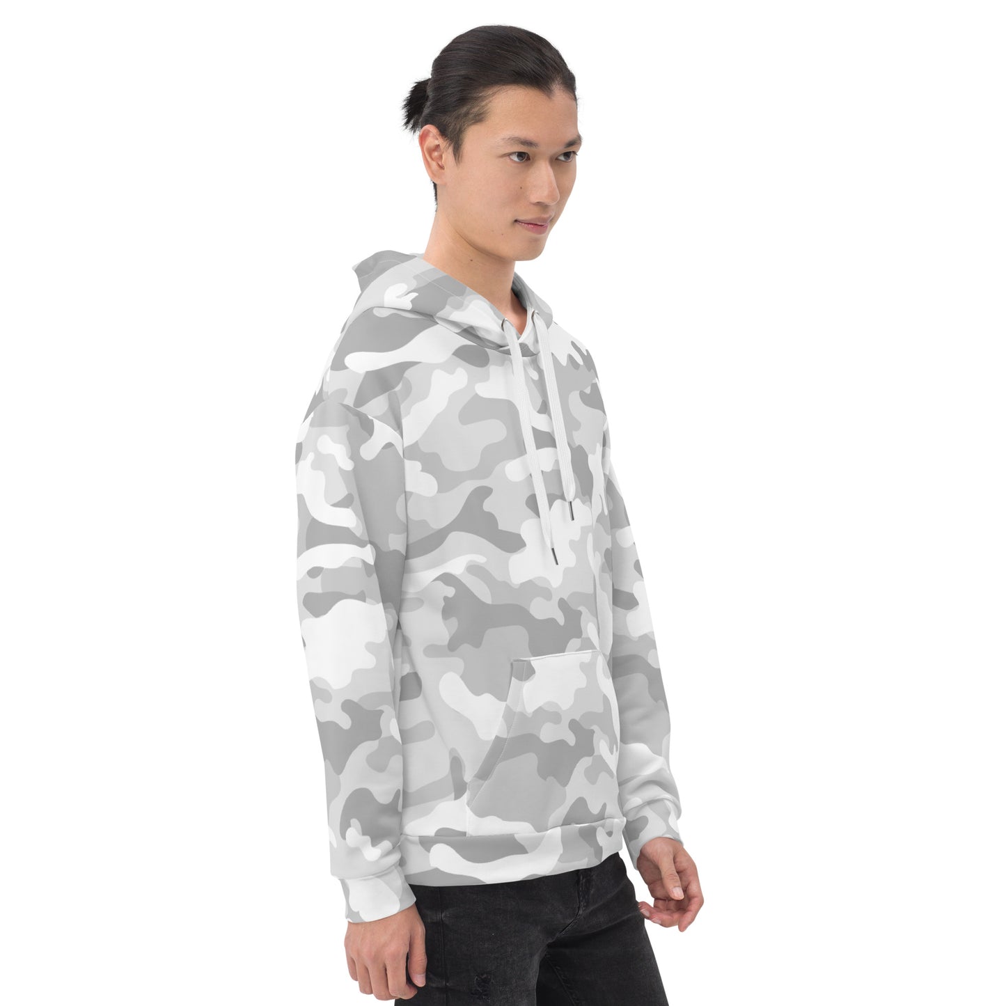 Snow Camo Hoodie | Unisex | White and Light Grey Camouflage