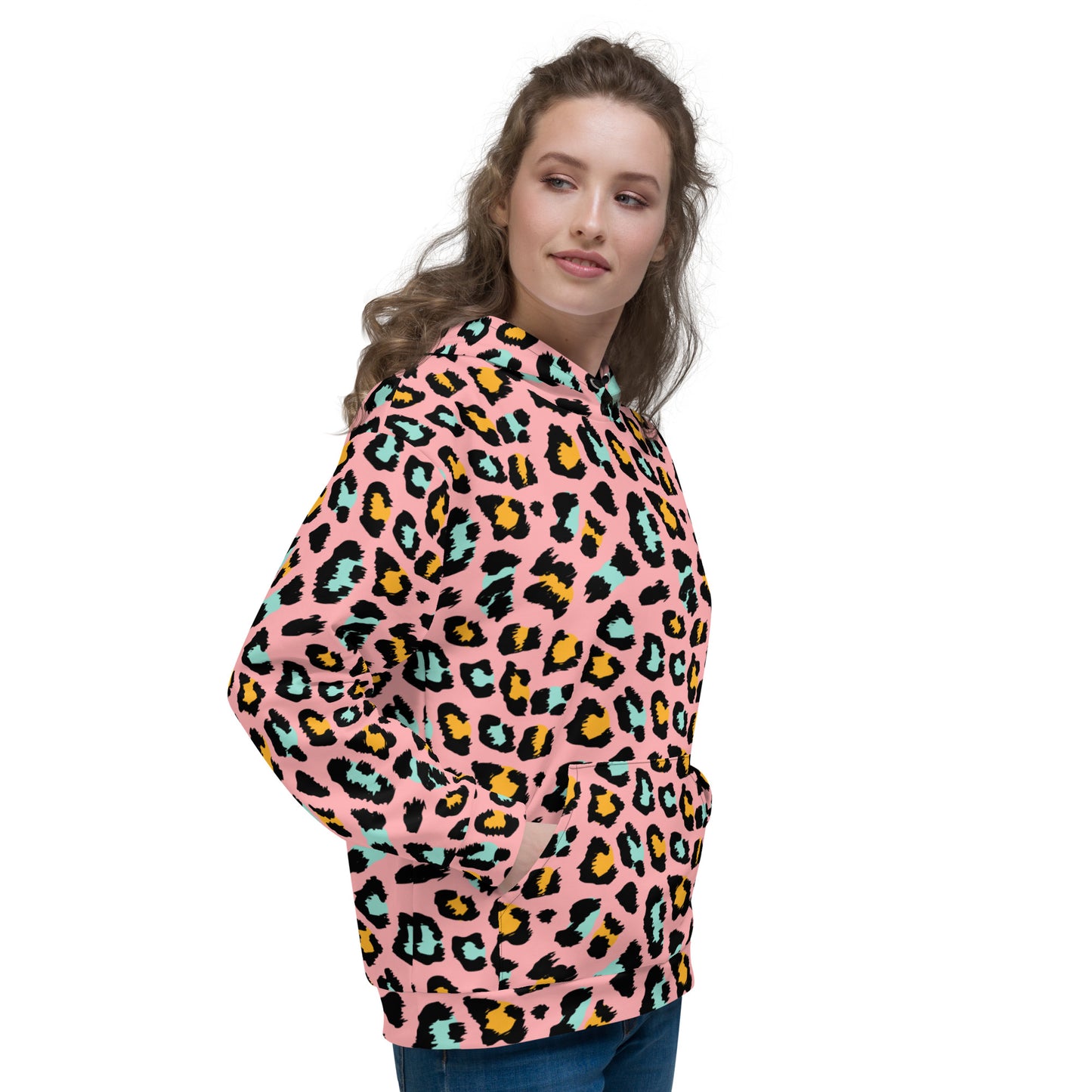 Pink Panther Hoodie | Leopard Pattern in Black and Yellow