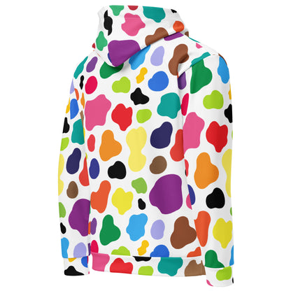 Multicolor Cow Print Hoodie | Unisex