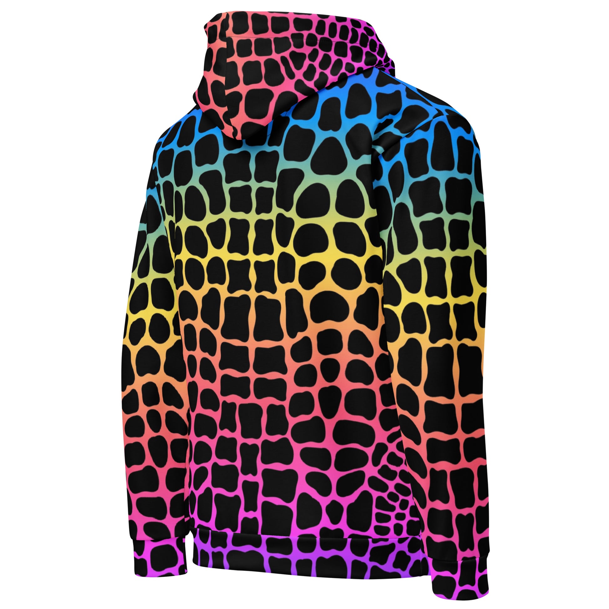 Unisex Hoodie | Neon Rainbow Colored Crocodile Print