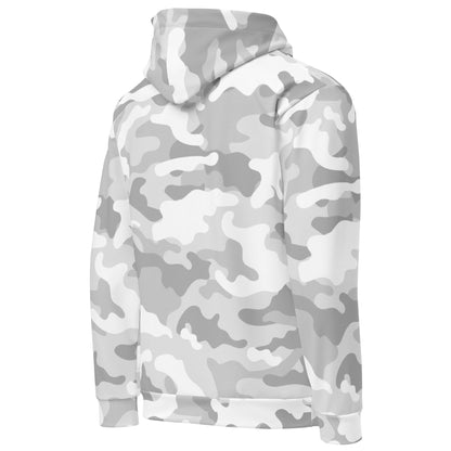 Snow Camo Hoodie | Unisex | White and Light Grey Camouflage