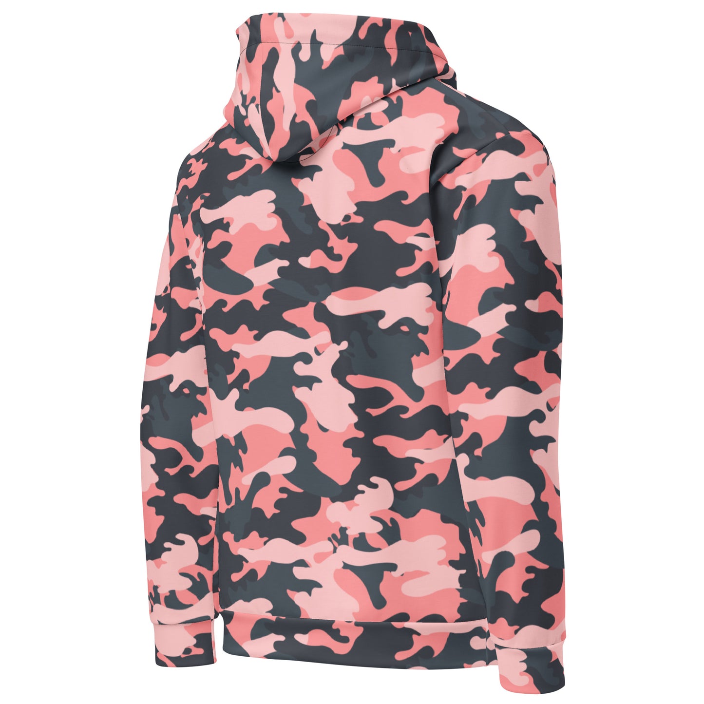 Pink Camo Hoodie | Mixed Charcoal and Light Salmon