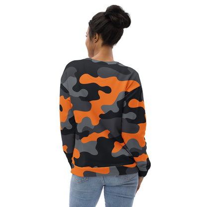 Camo Sweatshirt | Unisex | Orange, Black & Gray