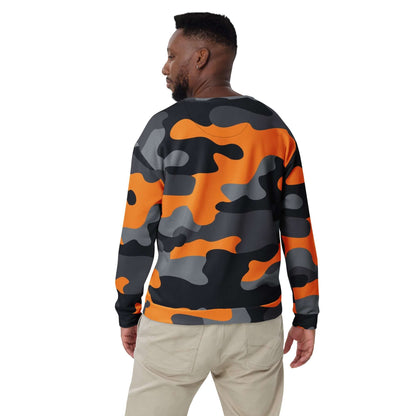 Camo Sweatshirt | Unisex | Orange, Black & Gray