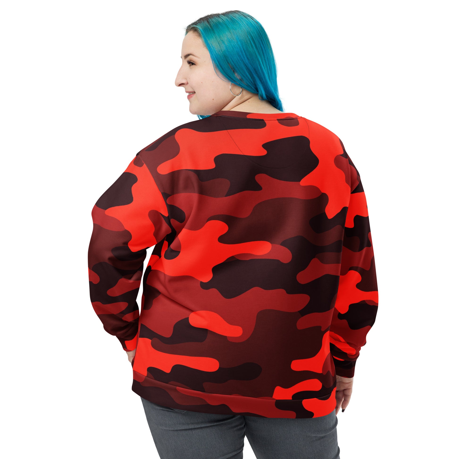 Camo Sweatshirt | Unisex | Scarlet Red & Black