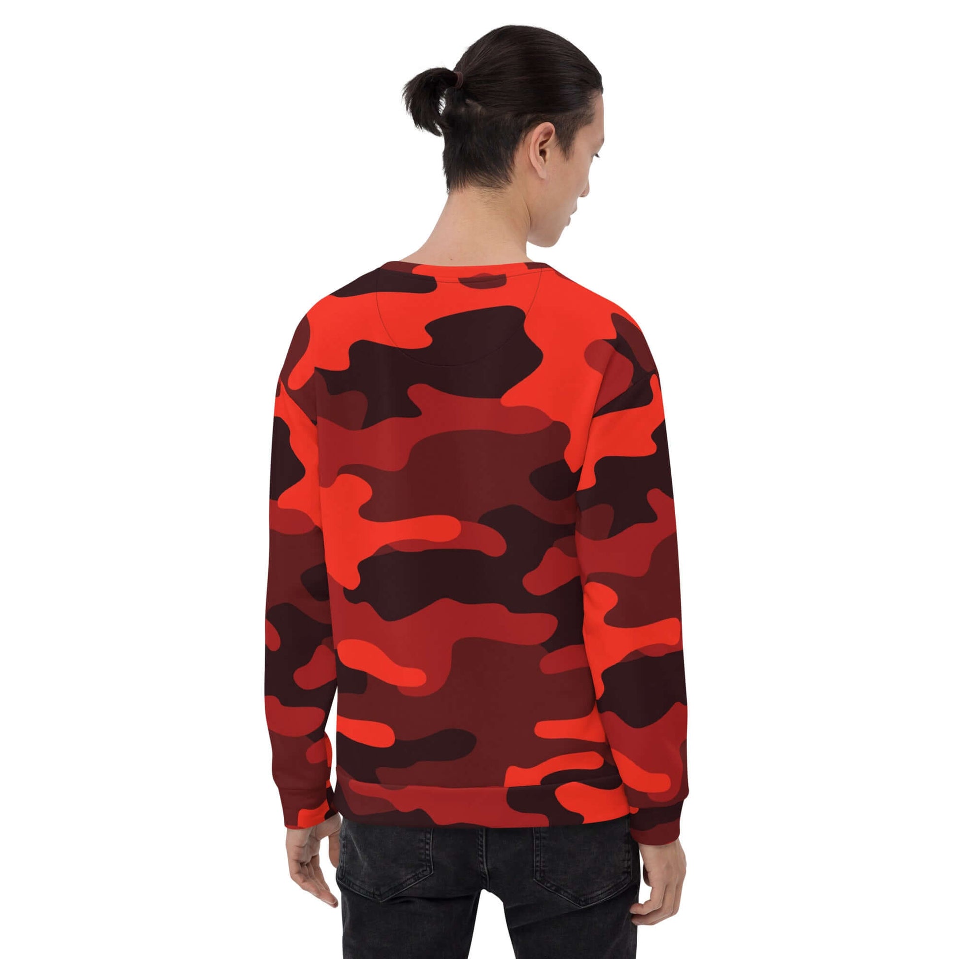 Camo Sweatshirt | Unisex | Scarlet Red & Black