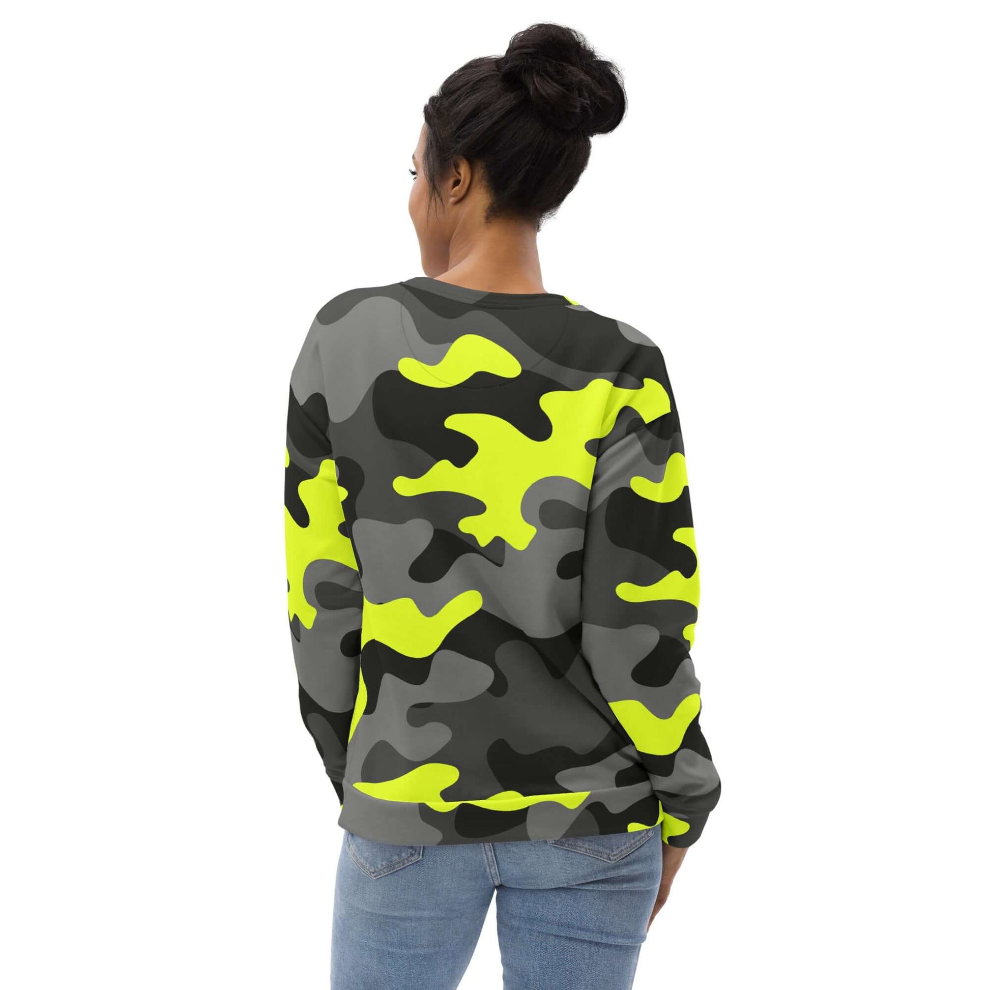 Camo Sweatshirt | Unisex | Black, Gray & Yellow