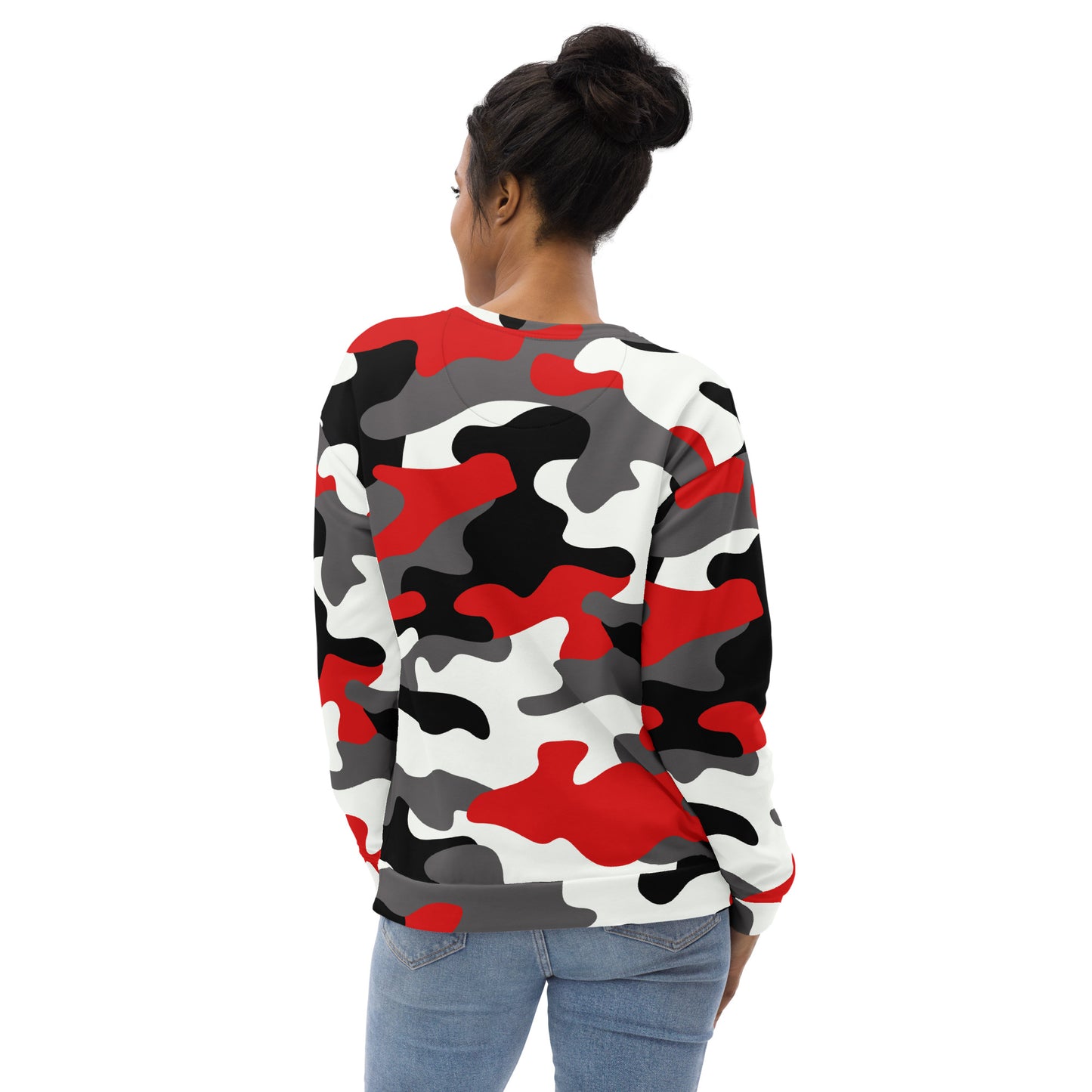 Camo Sweatshirt | Unisex | Red, Black & White