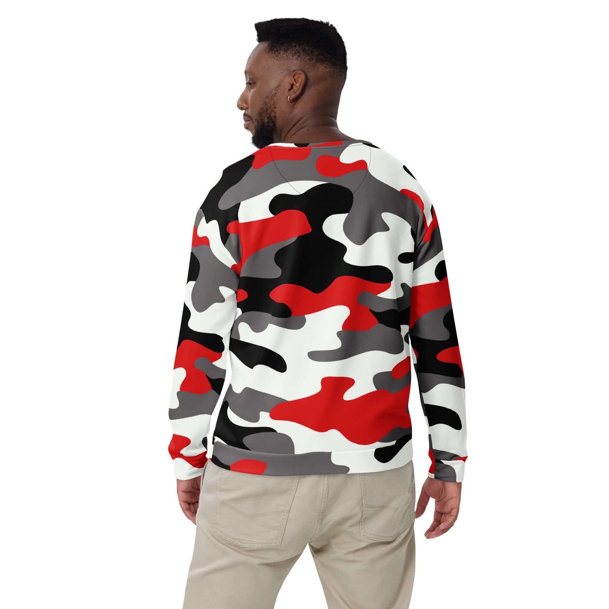 Camo Sweatshirt | Unisex | Red, Black & White