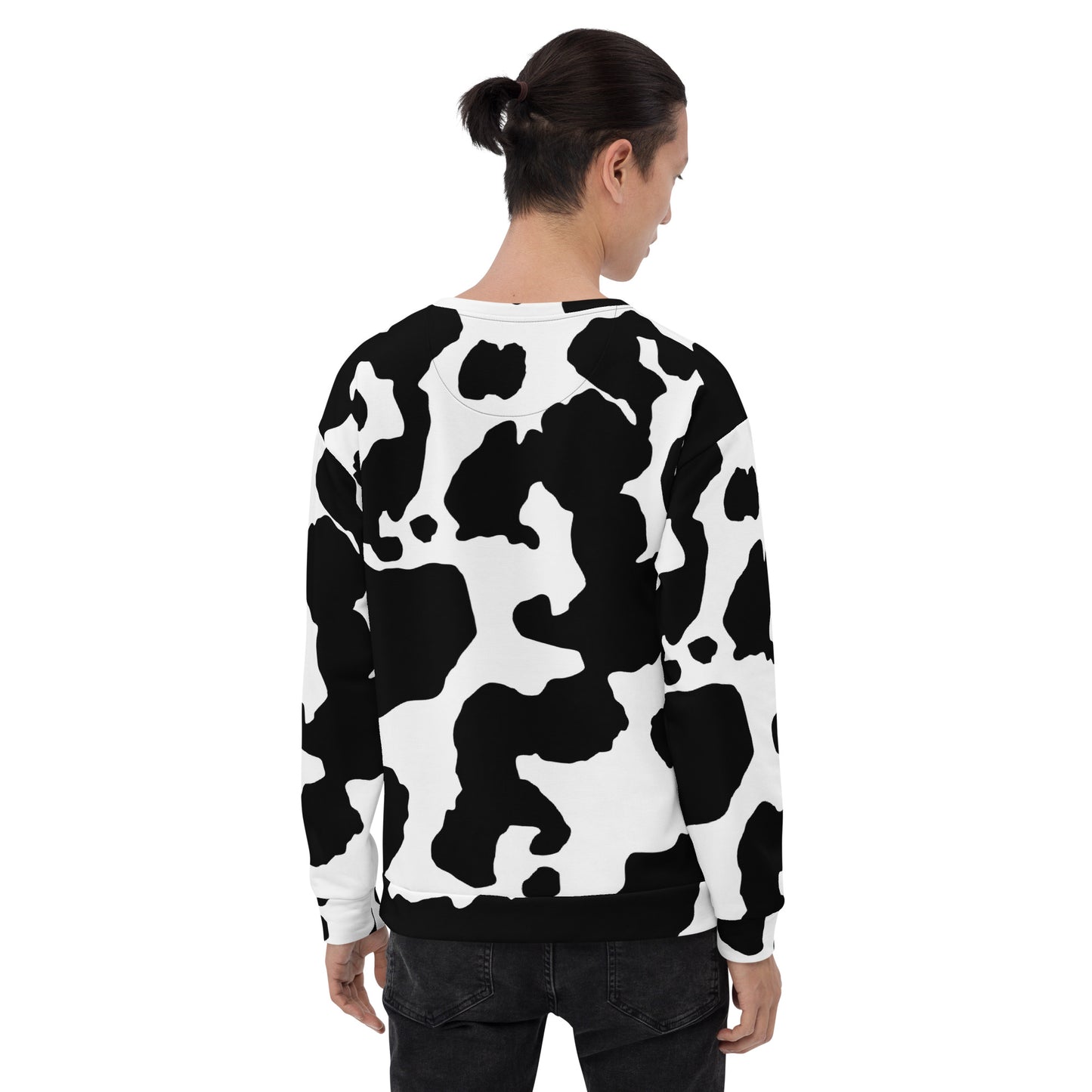 Camo Sweatshirt | Black & White Cow Skin