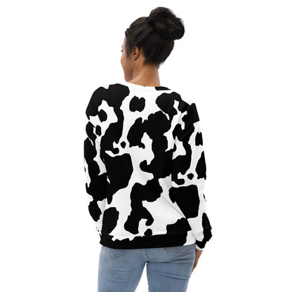 Camo Sweatshirt | Black & White Cow Skin