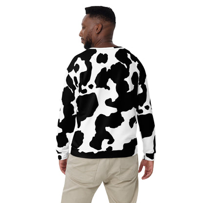 Camo Sweatshirt | Black & White Cow Skin