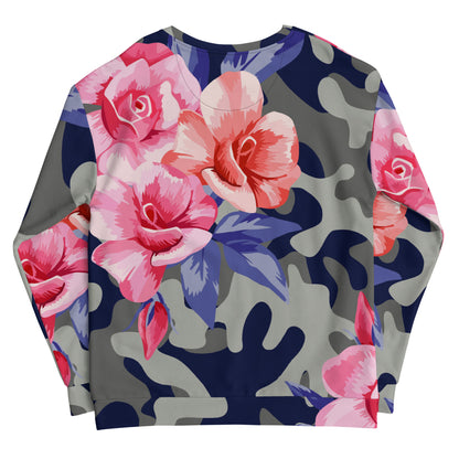 Pink Rose Camo Sweatshirt | Beautiful Unisex Floral Print