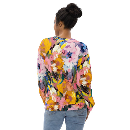 Oil-painted Flowers Sweatshirt | Bright Colors | Unisex