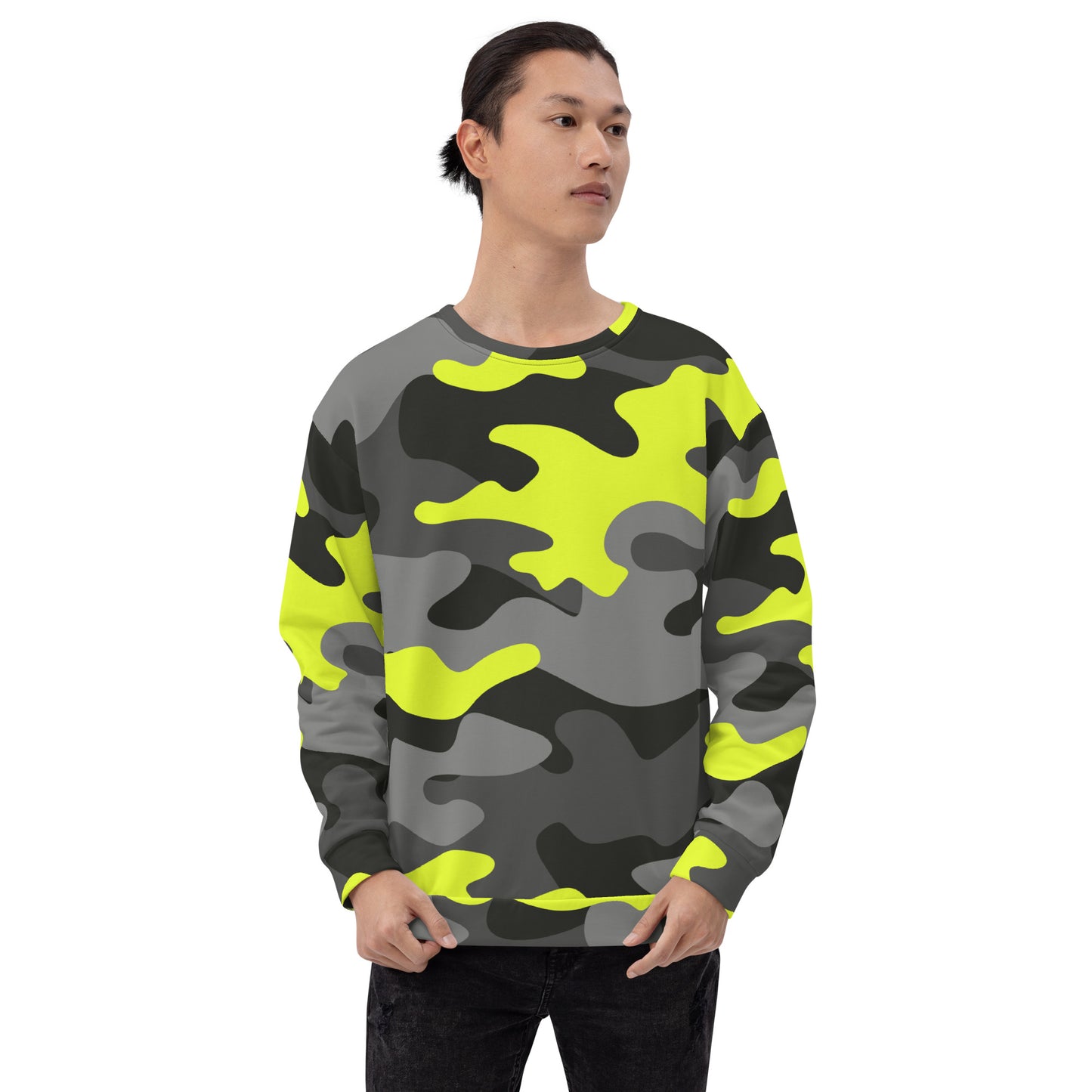 Camo Sweatshirt | Unisex | Black, Gray & Yellow