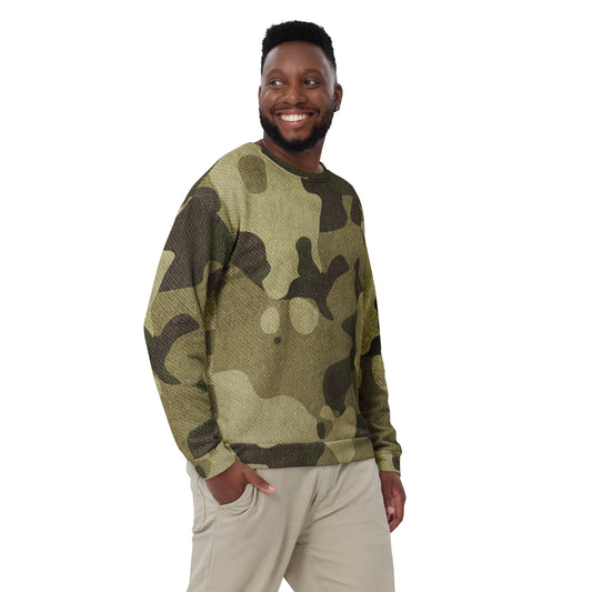 Camo Sweatshirt | Unisex | Green Fabric Camouflage