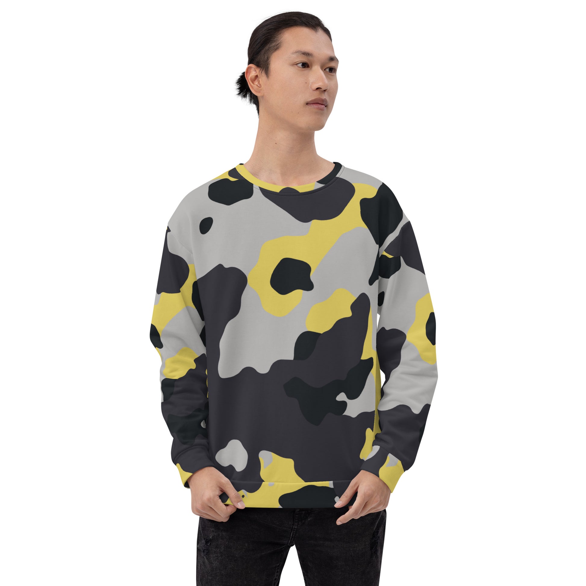 Camo Sweatshirt | Unisex | Yellow, Black & Silver Camouflage