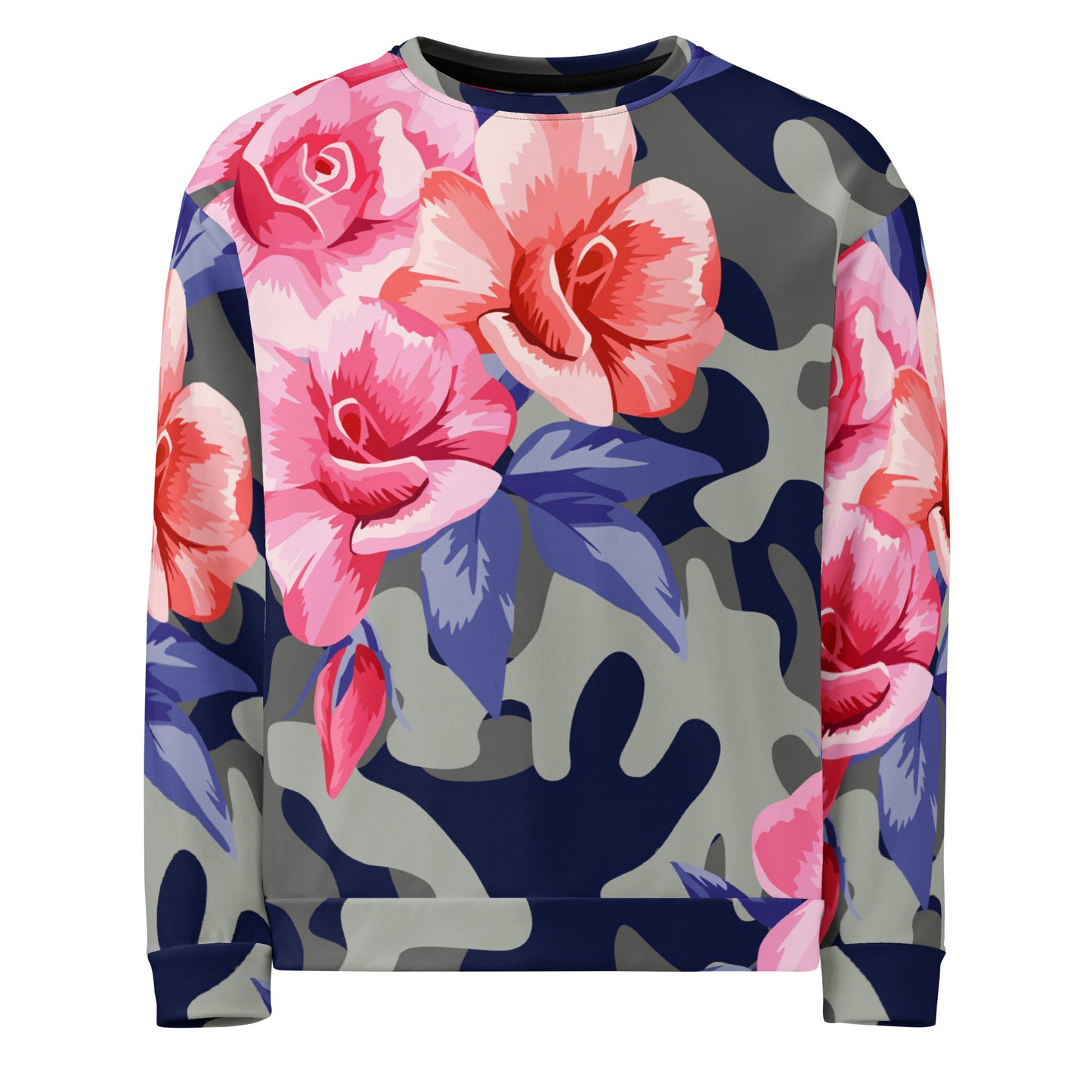 Pink Rose Camo Sweatshirt | Beautiful Unisex Floral Print