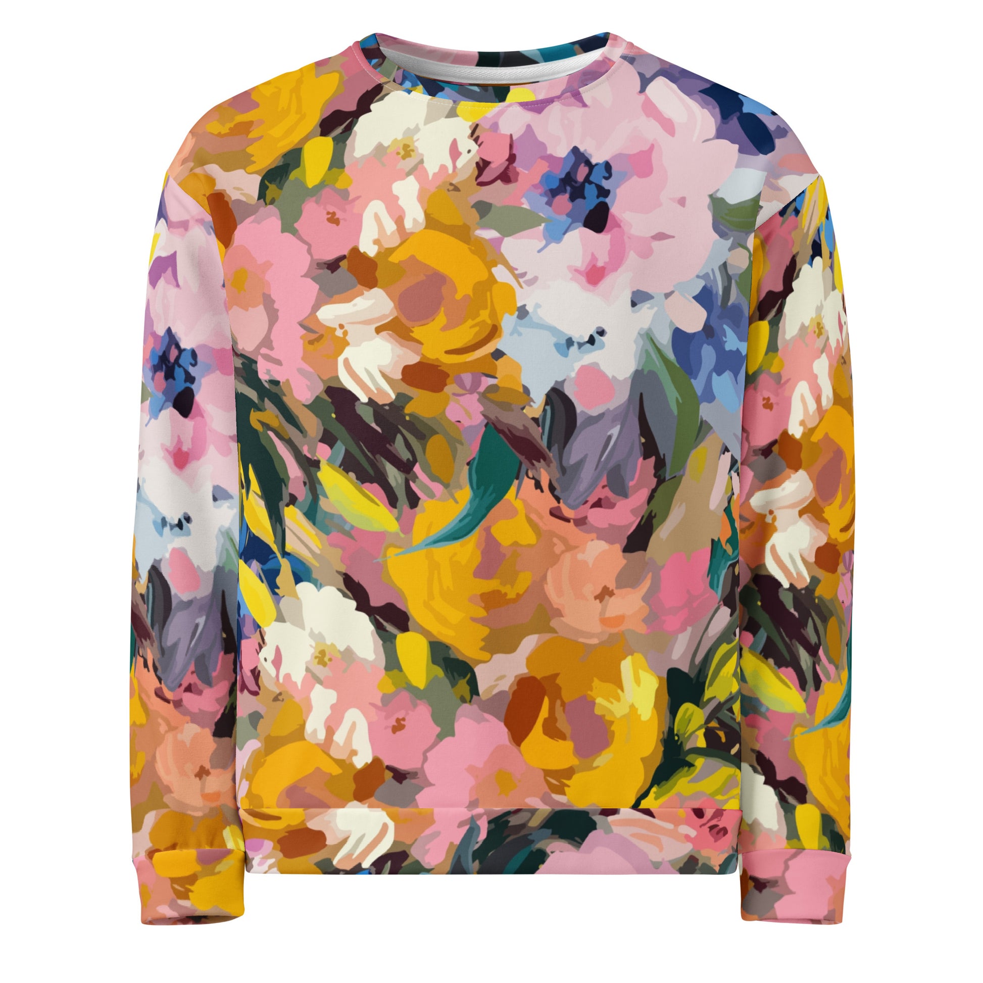 Oil-painted Flowers Sweatshirt | Bright Colors | Unisex