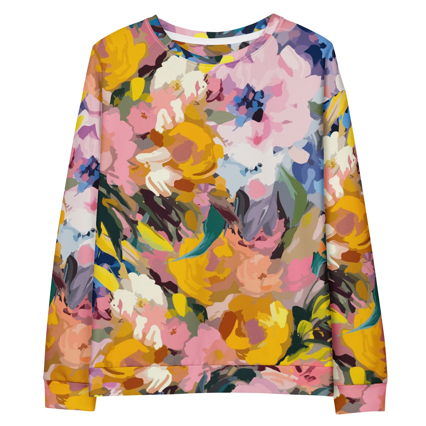 Oil-painted Flowers Sweatshirt | Bright Colors | Unisex