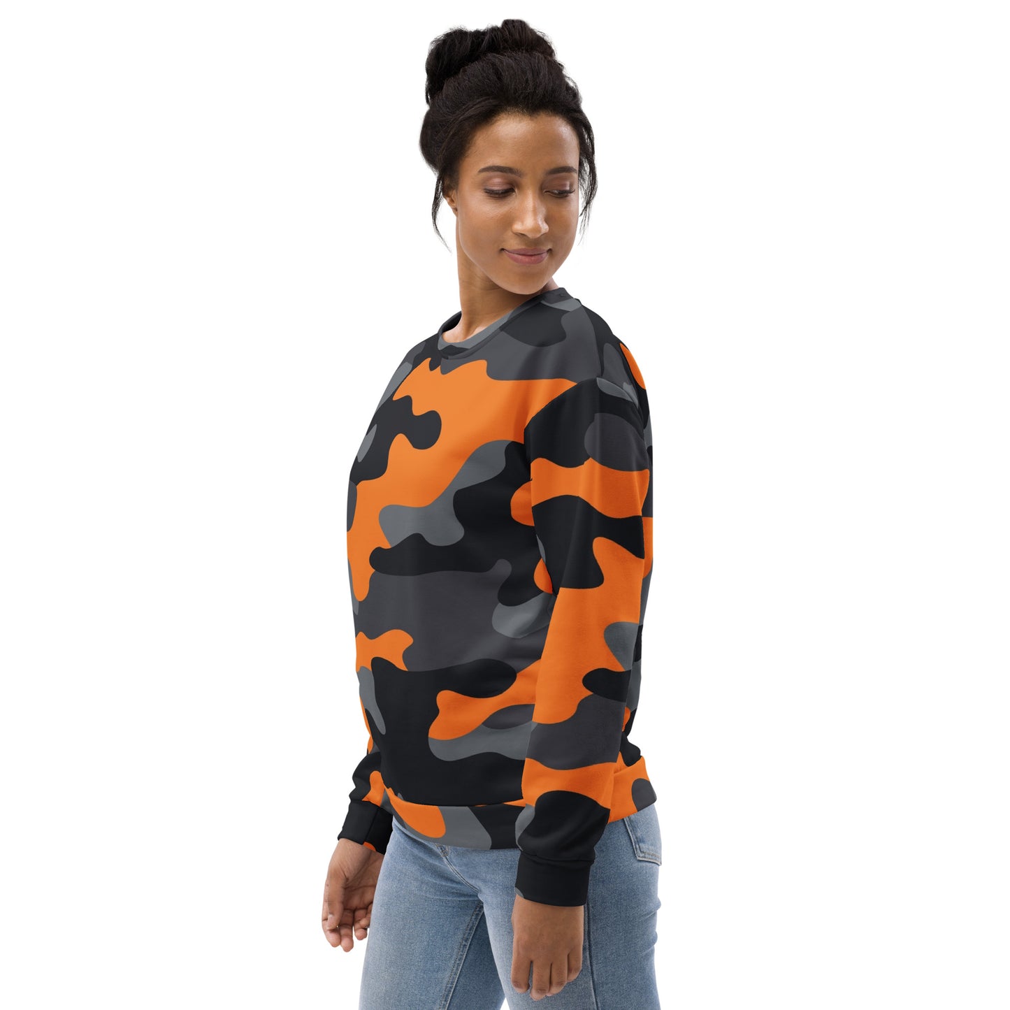 Camo Sweatshirt | Unisex | Orange, Black & Gray