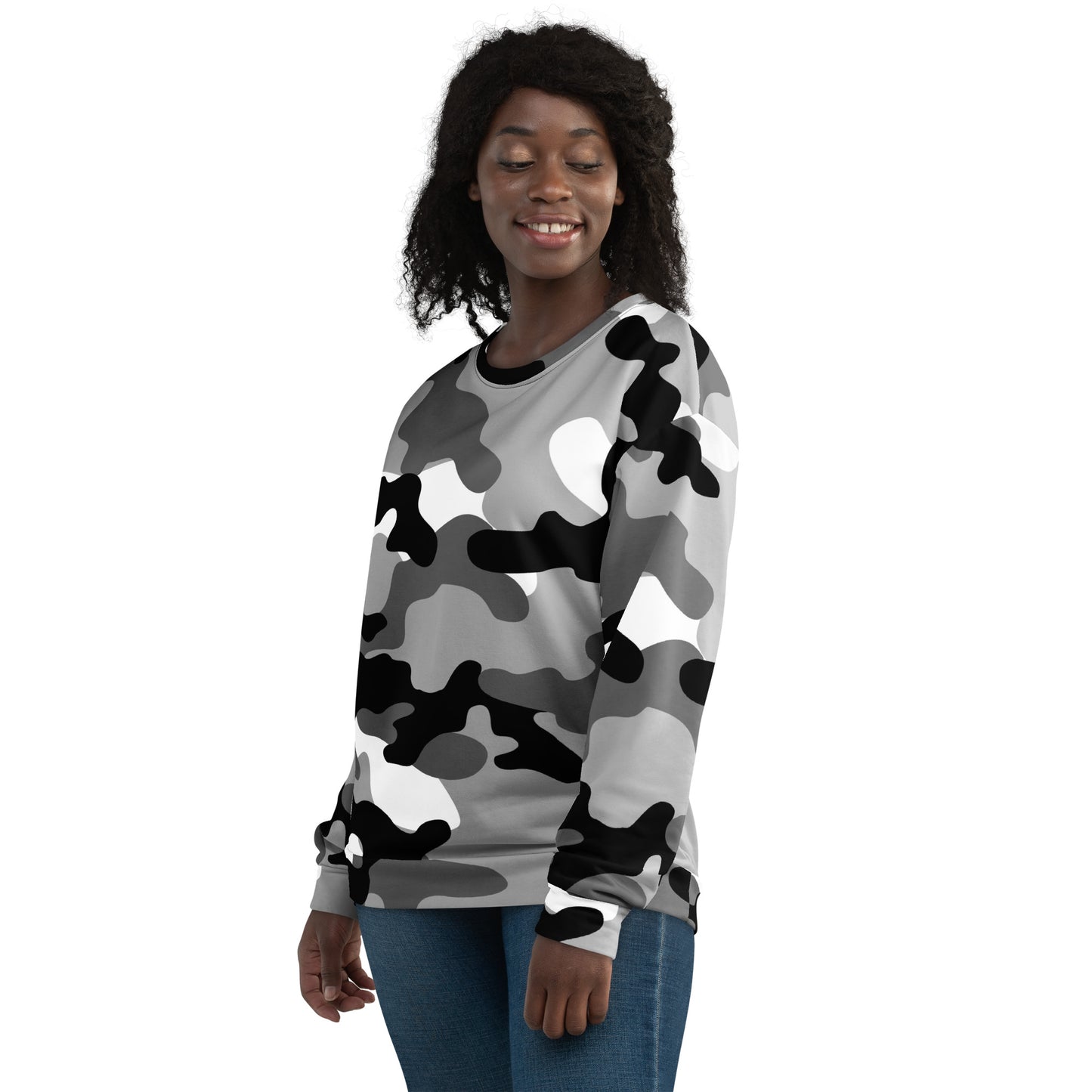 Camo Sweatshirt | Unisex | Black, White & Gray