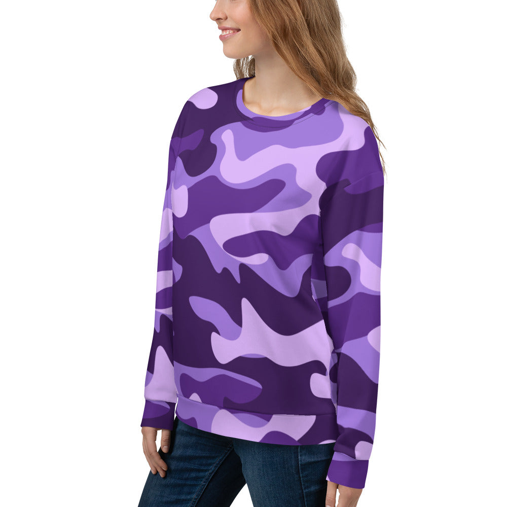 Camo Sweatshirt | Unisex | Purple, Blue & Mauve