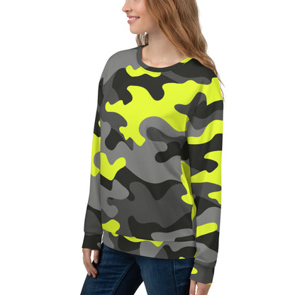 Camo Sweatshirt | Unisex | Black, Gray & Yellow