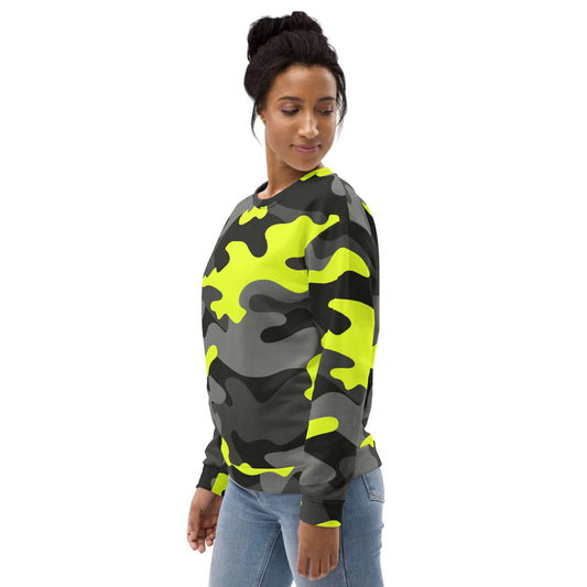 Camo Sweatshirt | Unisex | Black, Gray & Yellow