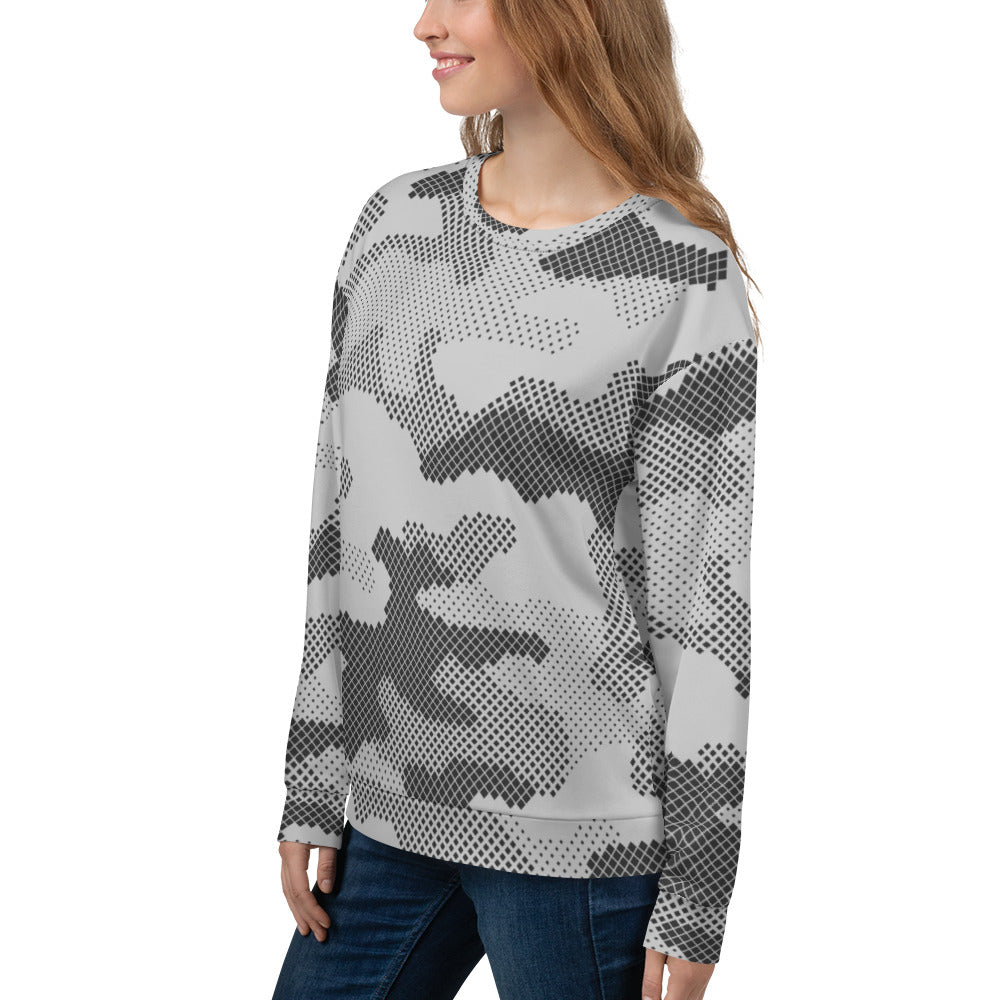 Camo Sweatshirt | Unisex | Black & White Digital