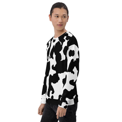 Camo Sweatshirt | Black & White Cow Skin