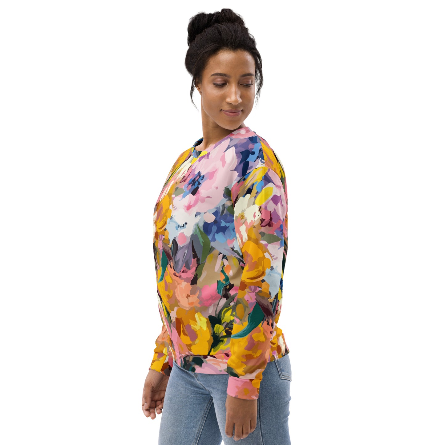 Oil-painted Flowers Sweatshirt | Bright Colors | Unisex