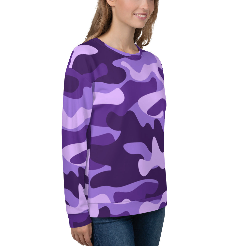 Camo Sweatshirt | Unisex | Purple, Blue & Mauve