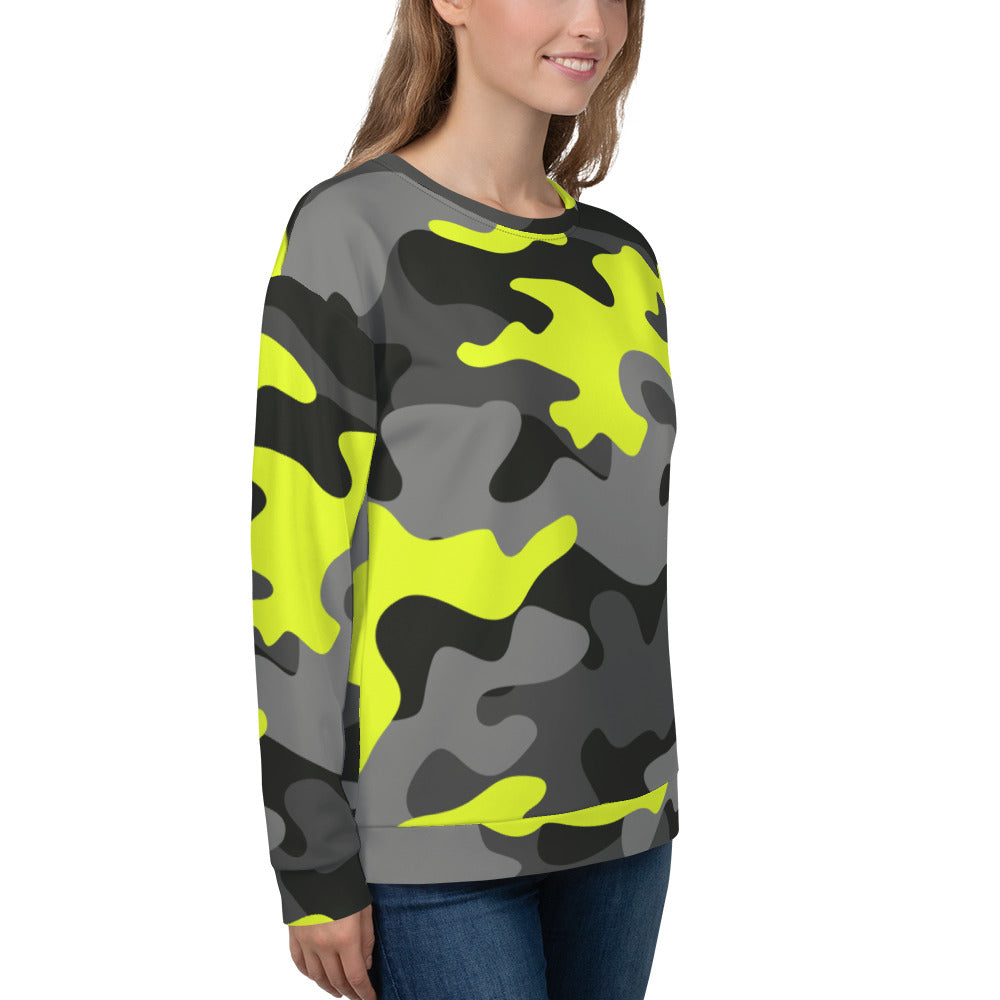 Camo Sweatshirt | Unisex | Black, Gray & Yellow