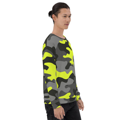 Camo Sweatshirt | Unisex | Black, Gray & Yellow