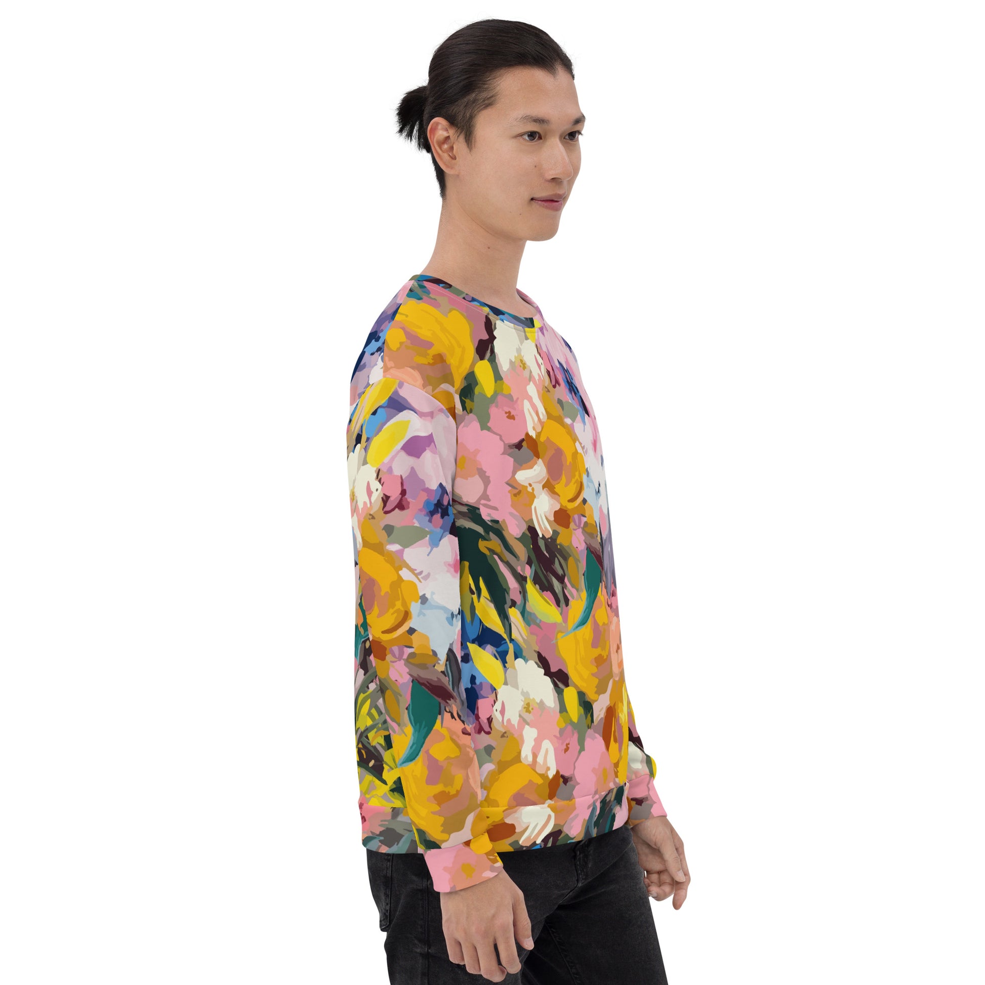 Oil-painted Flowers Sweatshirt | Bright Colors | Unisex