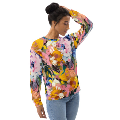 Oil-painted Flowers Sweatshirt | Bright Colors | Unisex