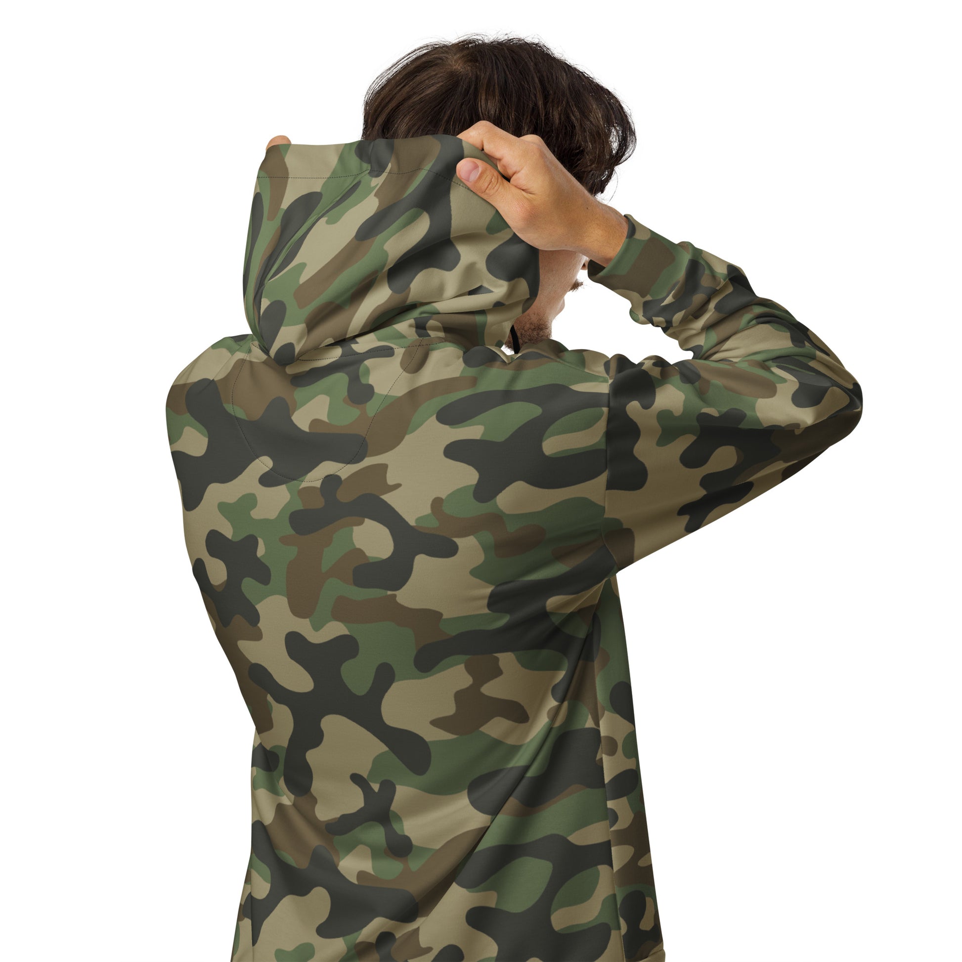 Zip Up Camo Hoodie | Unisex | Military Brown Camouflage