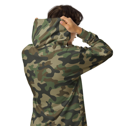 Zip Up Camo Hoodie | Unisex | Military Brown Camouflage