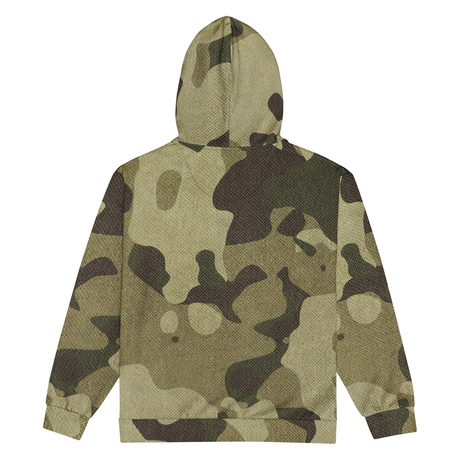 Camo Zip Up Hoodie | Unisex | Green Fabric Camouflage