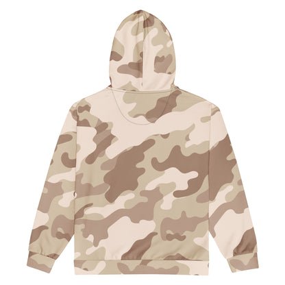 Camo Zip Up Hoodie | Unisex | Desert Brown Camouflage