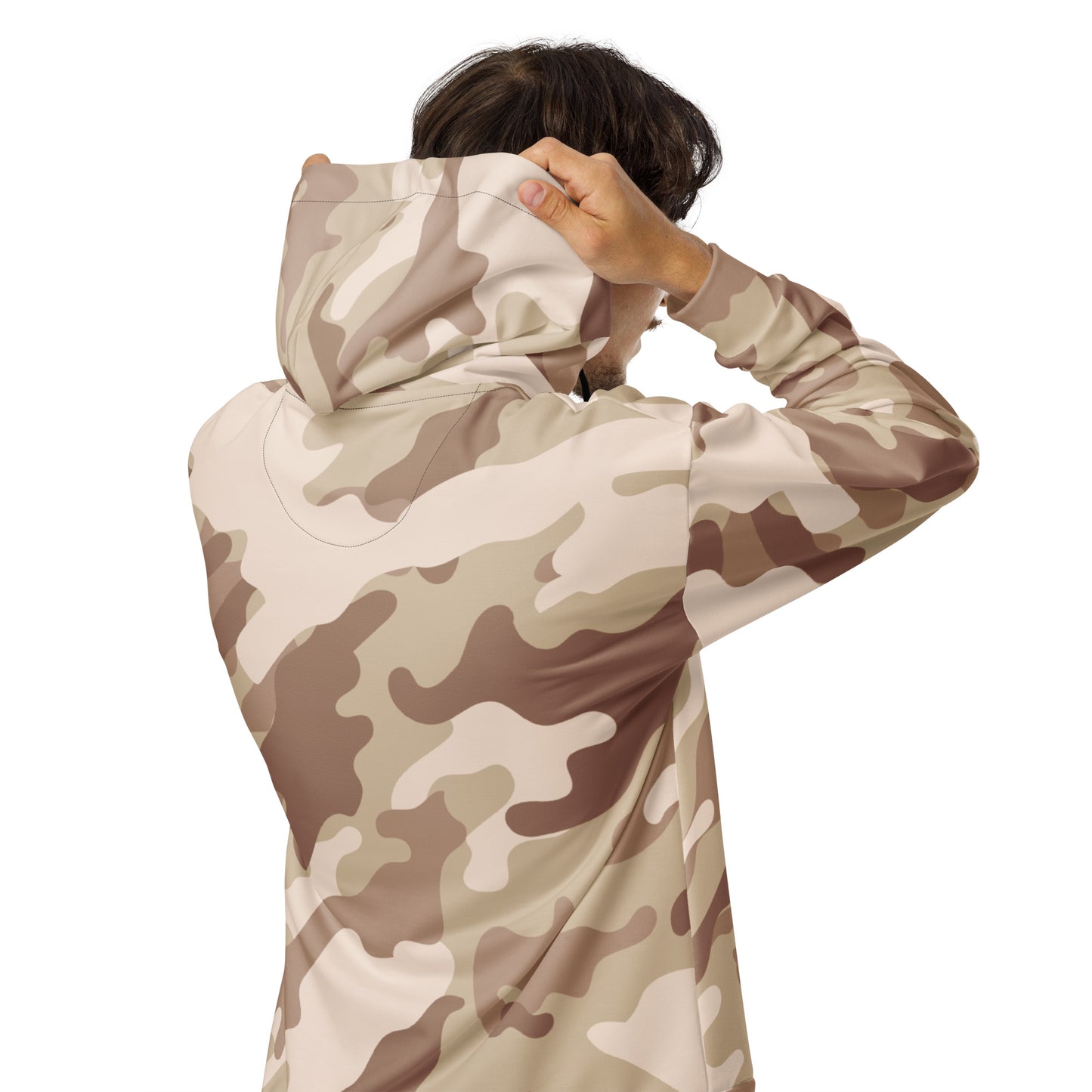 Camo Zip Up Hoodie | Unisex | Desert Brown Camouflage