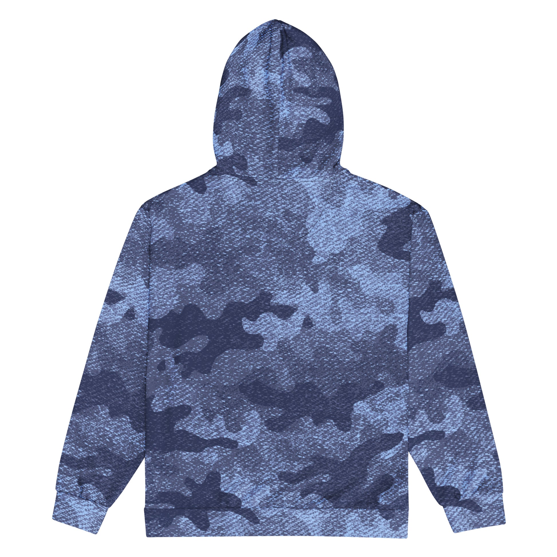 Zip Up Camo Hoodie | Unisex | Denim Blue Camouflage