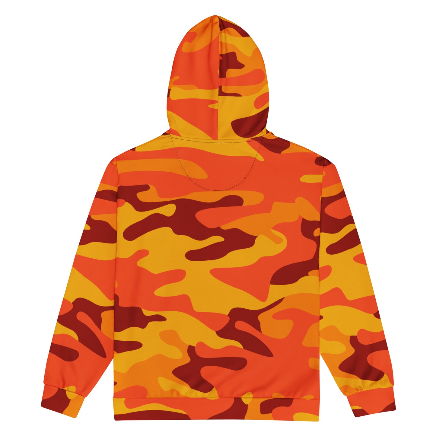 Zip Up Camo Hoodie | Unisex | Orange & Red Camouflage