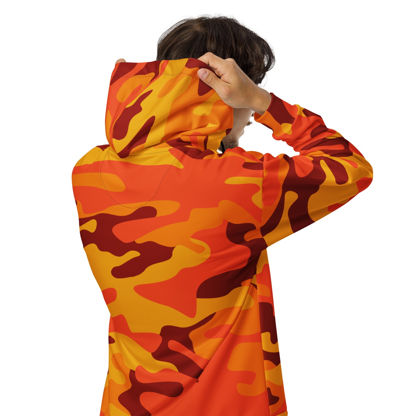 Zip Up Camo Hoodie | Unisex | Orange & Red Camouflage