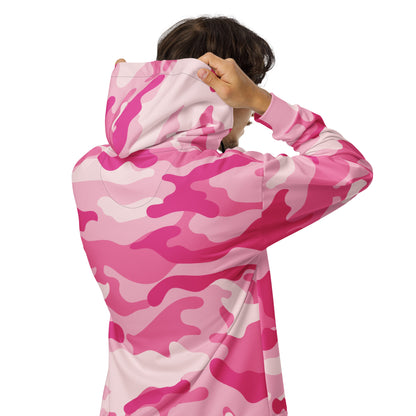 Zip Up Camo Hoodie | Unisex | Lavender Pink Camouflage