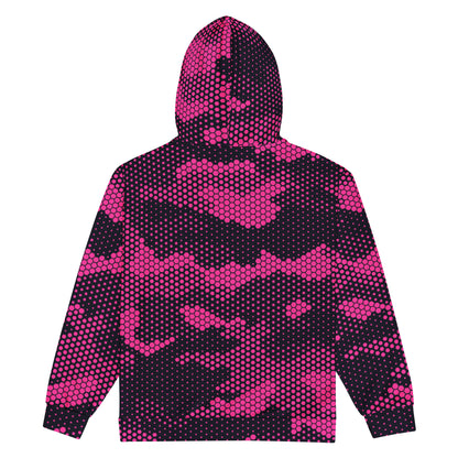 Camo Zip Up Hoodie | Unisex | Pink Digital Dotted