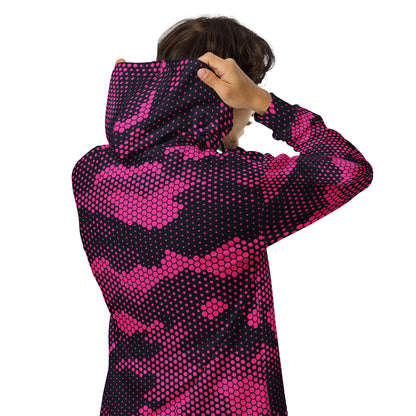 Camo Zip Up Hoodie | Unisex | Pink Digital Dotted