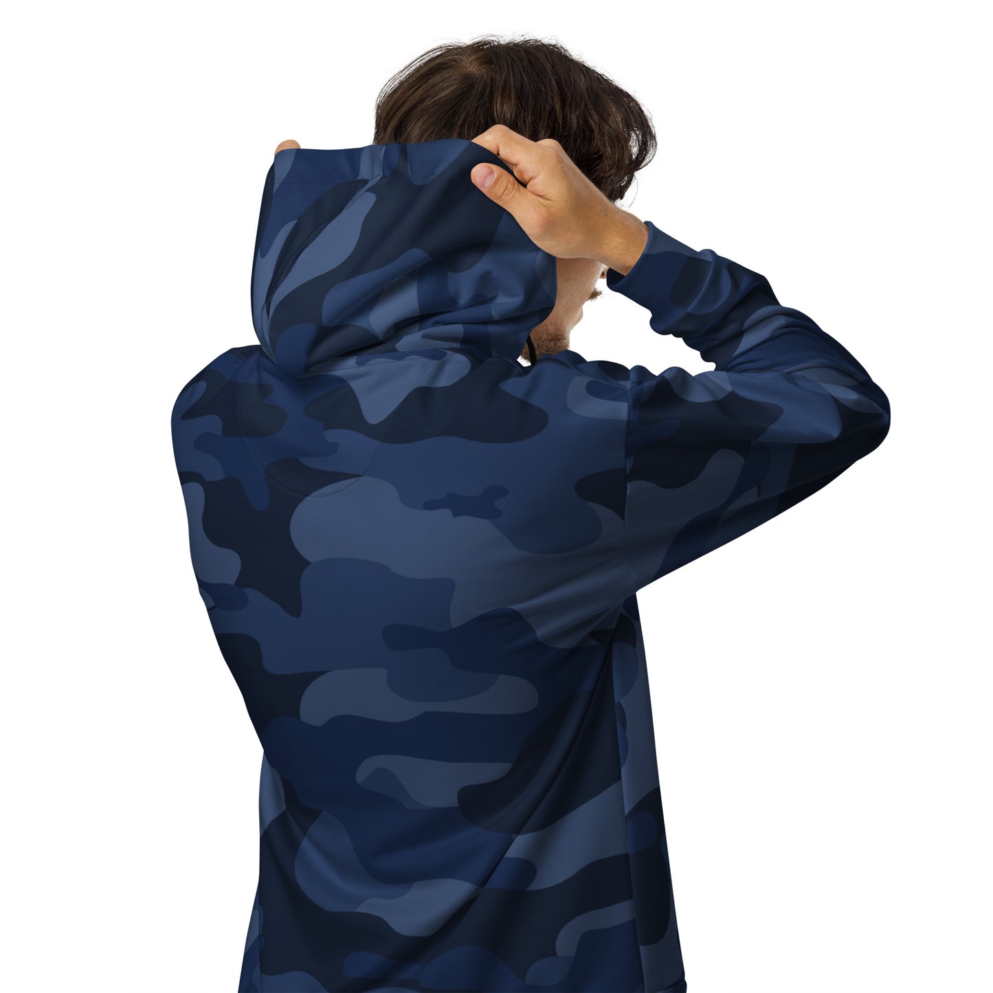 Zip Up Camo Hoodie | Unisex | Deep Blue Camouflage