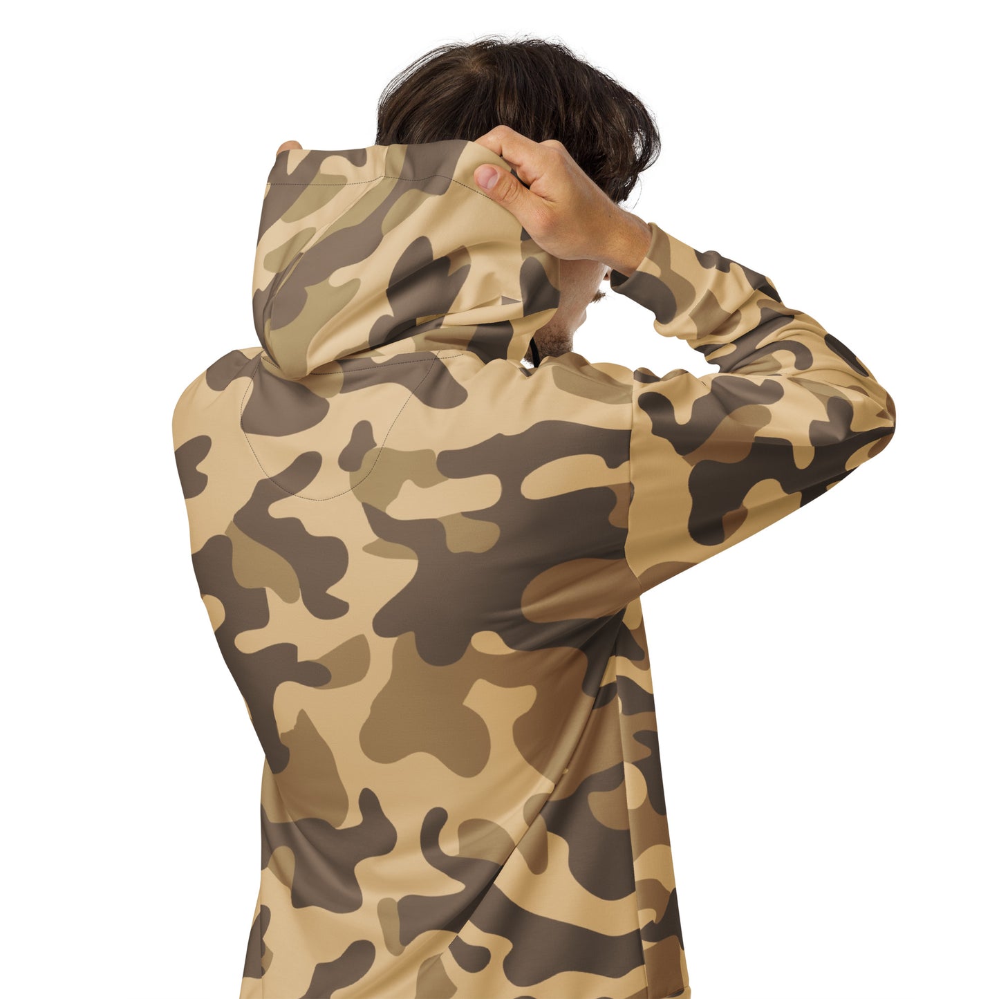 Zip Up Camo Hoodie | Unisex | Khaki Camouflage